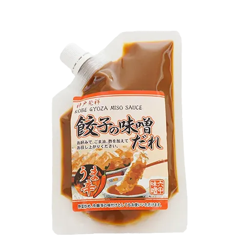 Gyoza no Misodare (Umakara) package featuring the 2024 Five-Star Hyogo Selection award badge