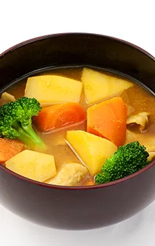 Fusion curry flavored miso soup