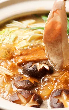 Japanese traditional miso hot pot dish (nabe)