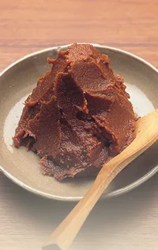 Japanese miso paste by Rokko Miso served on a plate