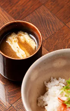 White rice and miso soup
