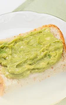 Appetizer dip made with white miso and avocado