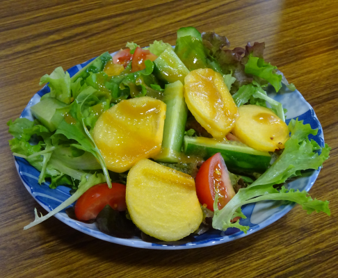 季節のサラダ　赤だし味噌ドレッシング